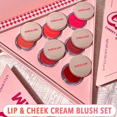 SheGlam Lip & Cheek Cream Blush - Complete Bundle Set Glow Crush Beauty
