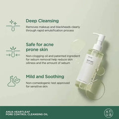 Anua Heartleaf Pore Control Cleansing Oil Glow Crush Beauty