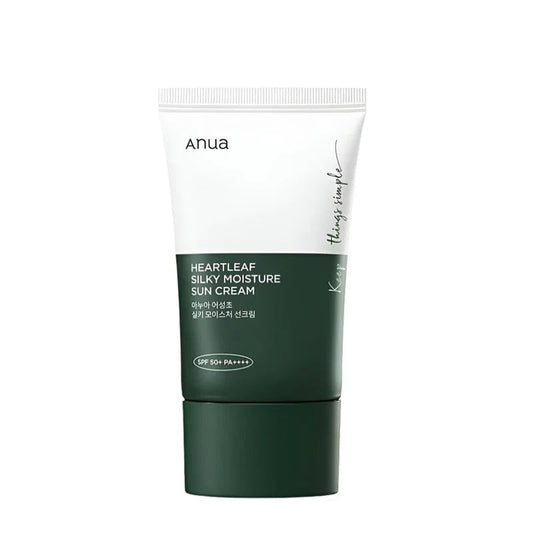 Anua Heartleaf Silky Moisture Sun Cream SPF 50+ PA++++ Glow Crush Beauty