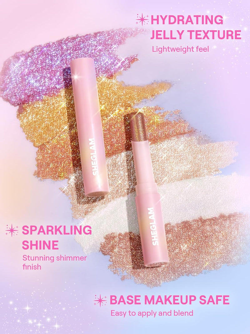 SHEGLAM Crystal Jelly Glaze Stick Eye Shadow Stick Eyeliner Glow Crush Beauty
