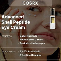 COSRX Advanced Snail Peptide Eye Cream Glow Crush Beauty