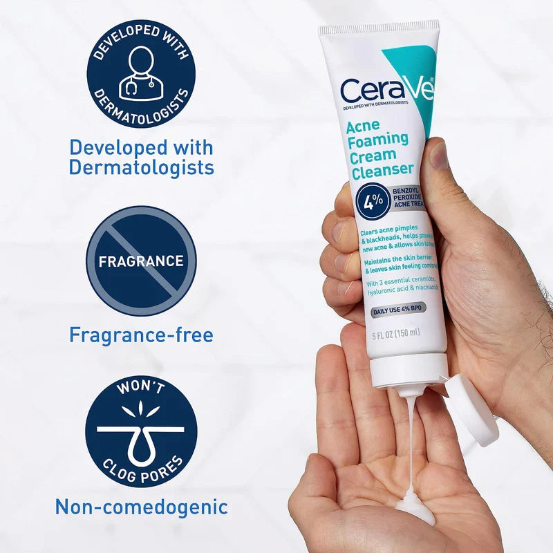 CeraVe Acne Foaming Cream Cleanser Glow Crush Beauty