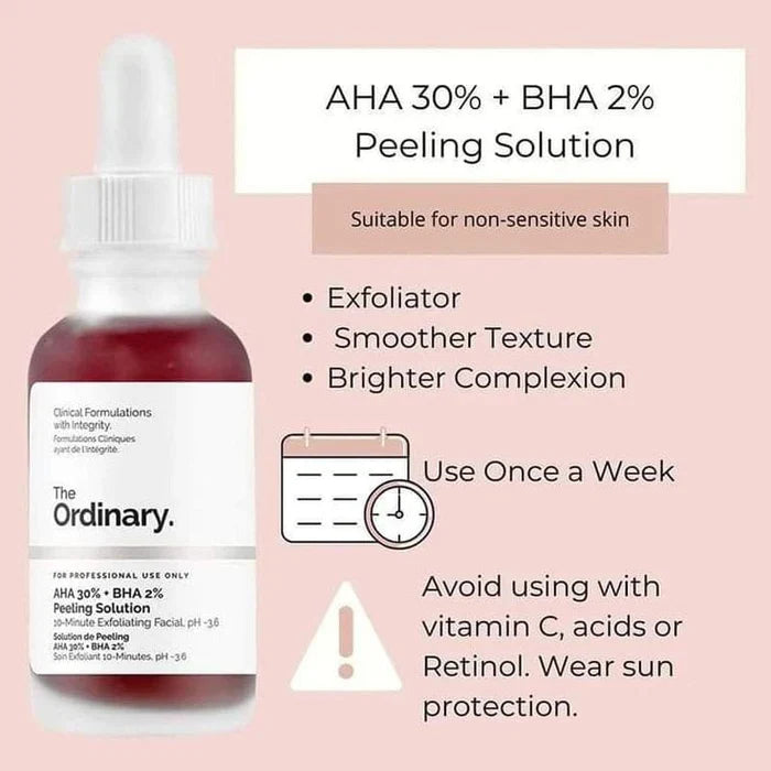 The Ordinary AHA 30% + BHA 2% Peeling Solution Glow Crush Beauty