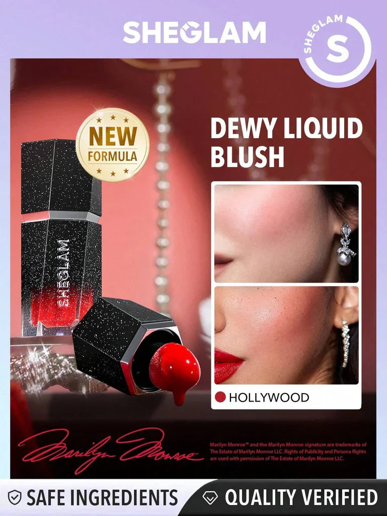 Sheglam Color Bloom Dewy Liquid Blush (Hollywood) Glow Crush Beauty