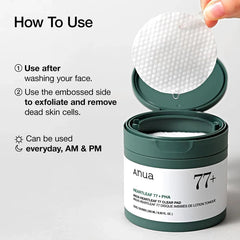 Anua Heartleaf 77% Toner Pad (70pcs) Glow Crush Beauty