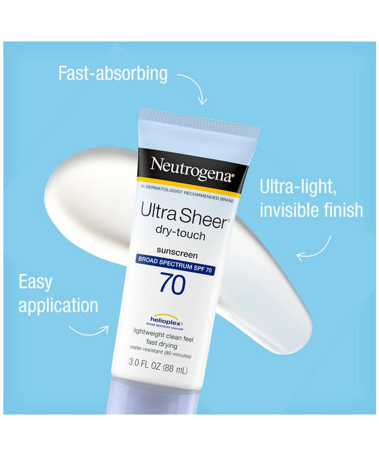 Neutrogena Ultra Sheer Dry Touch Sunscreen Broad Spectrum SPF 70 Glow Crush Beauty