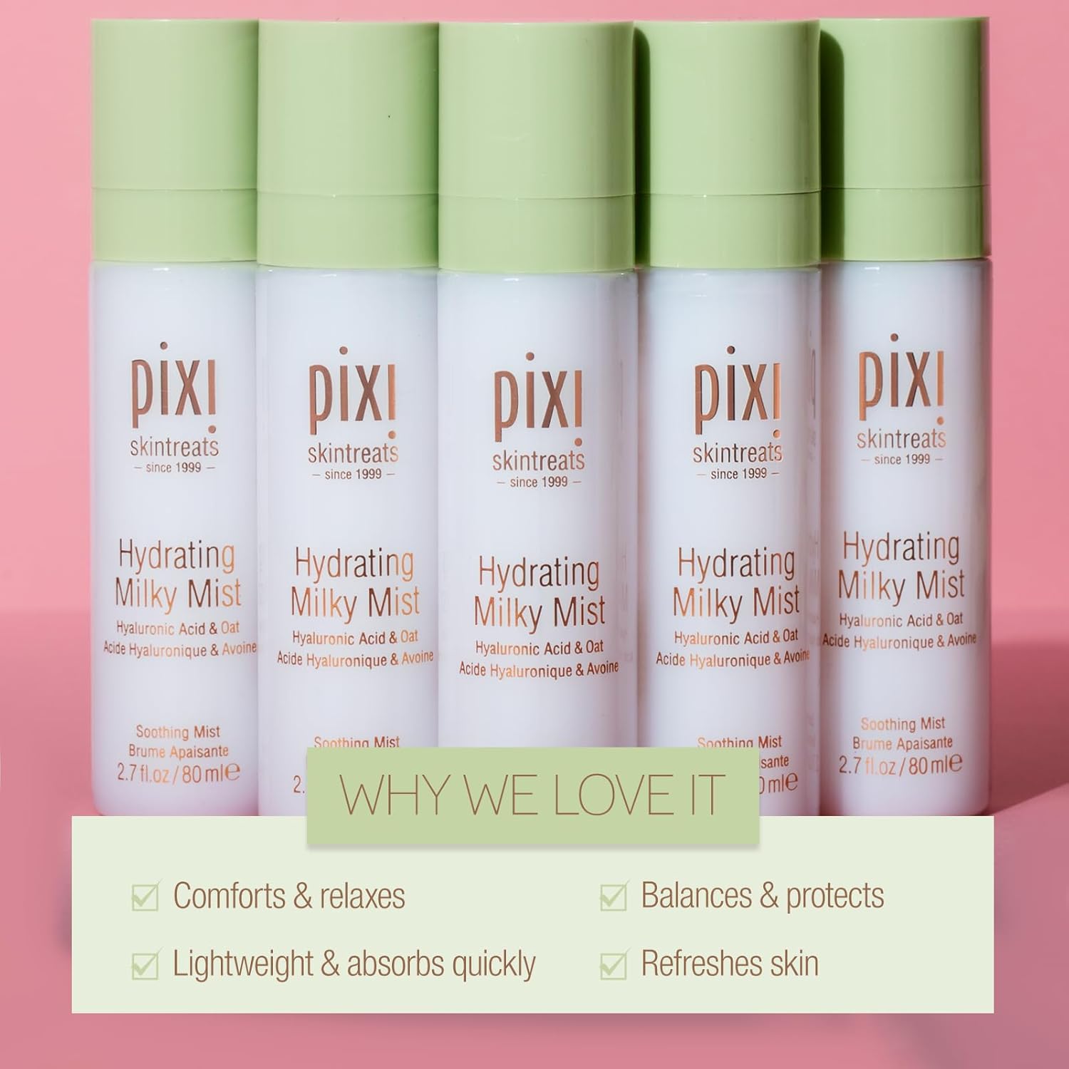 Pixi Beauty Hydrating Milky Mist 2.70 Fl Oz | Ultimate Hydration for Dry Skin Glow Crush Beauty