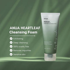 Anua Heartleaf Pore Deep Cleansing Foam Glow Crush Beauty