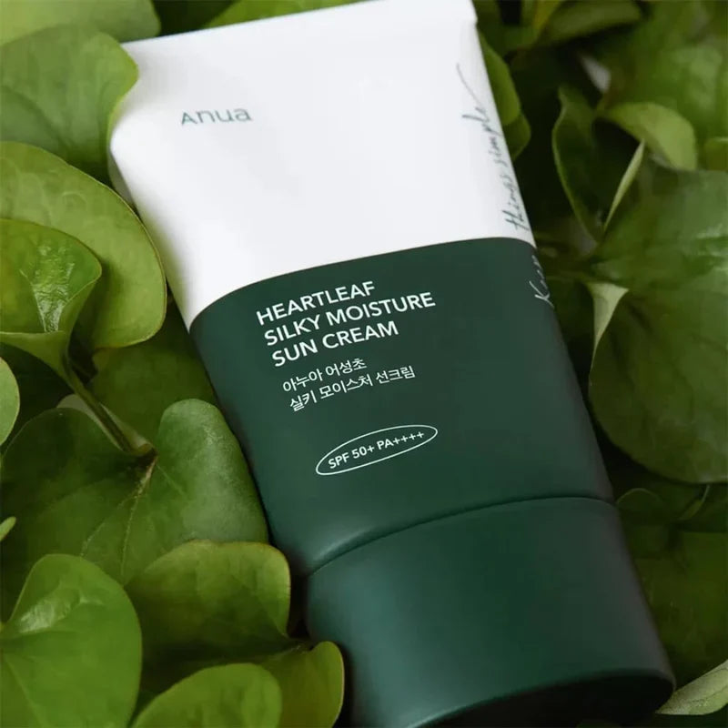 Anua Heartleaf Silky Moisture Sun Cream SPF 50+ PA++++ Glow Crush Beauty
