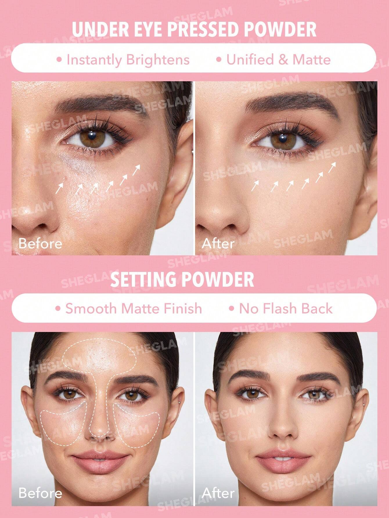 Sheglam Insta-Ready Face & Under Eye Setting Powder Duo Glow Crush Beauty