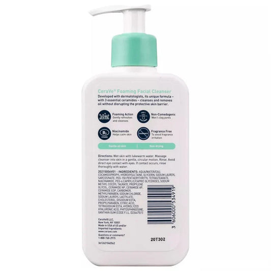 CeraVe Foaming Facial Cleanser for Normal to Oily Skin Glow Crush Beauty