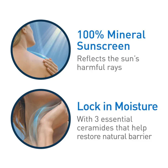 CeraVe Hydrating Mineral Sunscreen SPF 50 Face Lotion Glow Crush Beauty