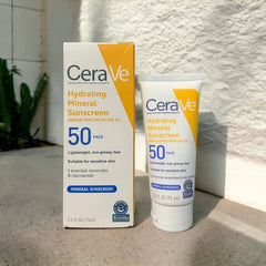 CeraVe Hydrating Mineral Sunscreen SPF 50 Face Lotion Glow Crush Beauty