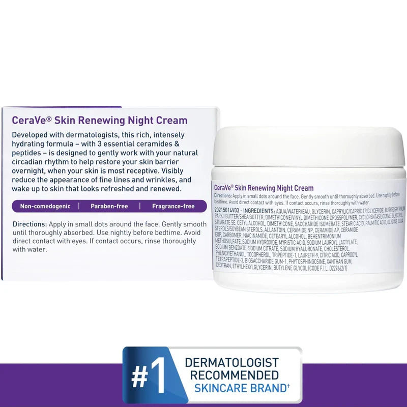 CeraVe Skin Renewing Night Cream Glow Crush Beauty