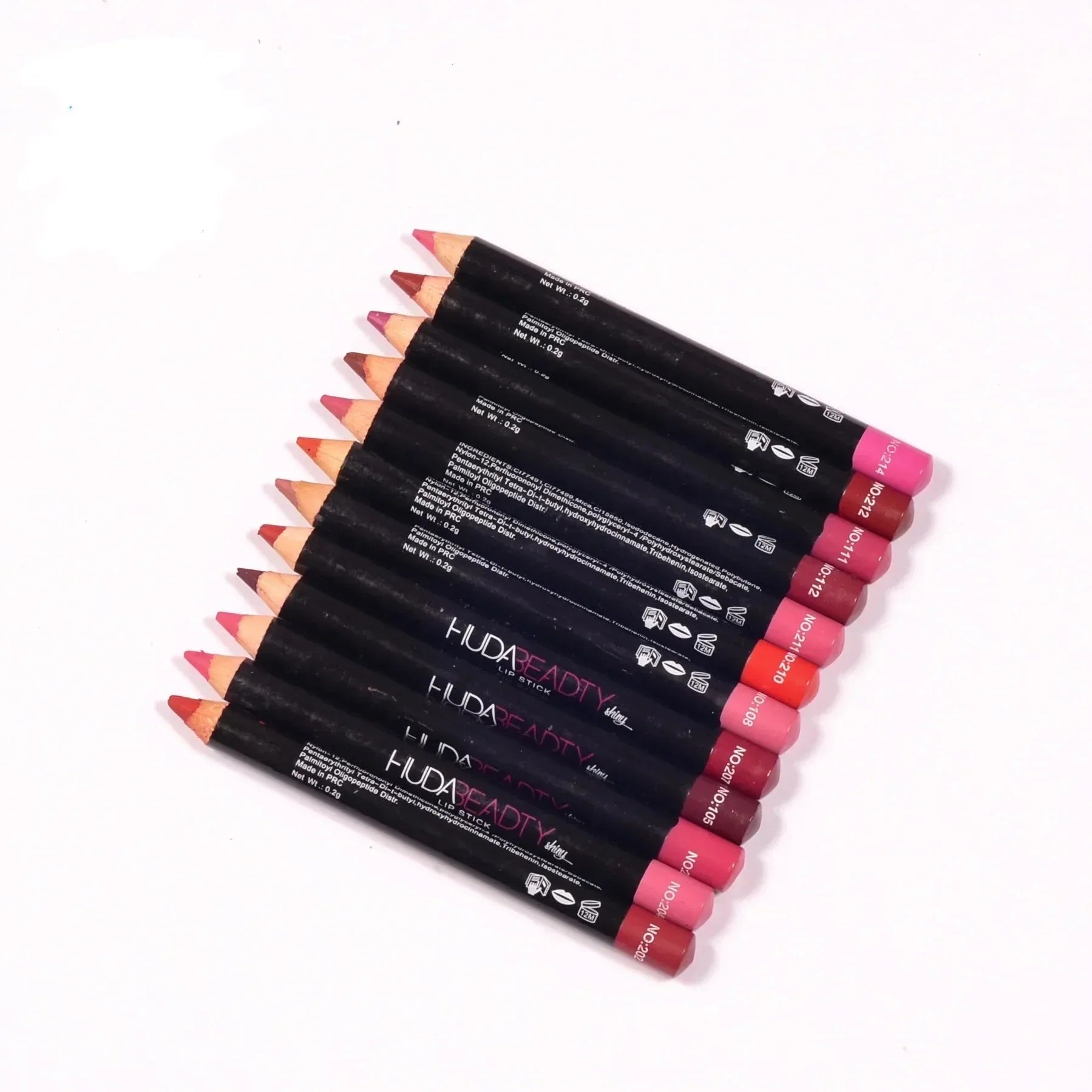 Huda Beauty Jumbo Lipstick Pencils - Pack of 12 Glow Crush Beauty