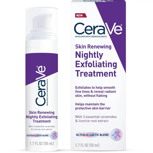 Cerave Skin Renewing Nightly Exfoliating Treatment Glow Crush Beauty