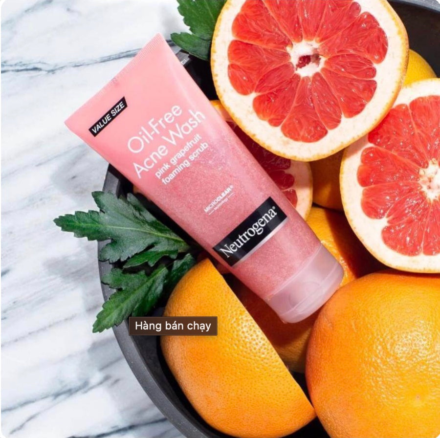 Neutrogena Oil-Free Acne Wash Foaming Scrub - Pink Grapefruit Glow Crush Beauty
