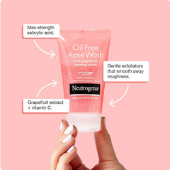 Neutrogena Oil-Free Acne Wash Foaming Scrub - Pink Grapefruit Glow Crush Beauty