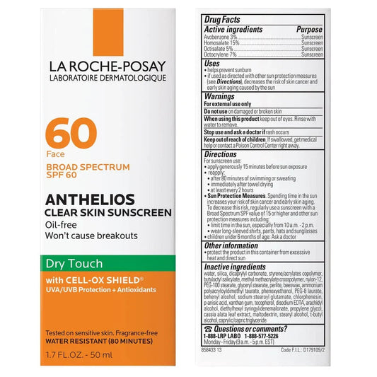 La Roche-Posay Anthelios Clear Skin Oil Free Sunscreen SPF 60 Glow Crush Beauty