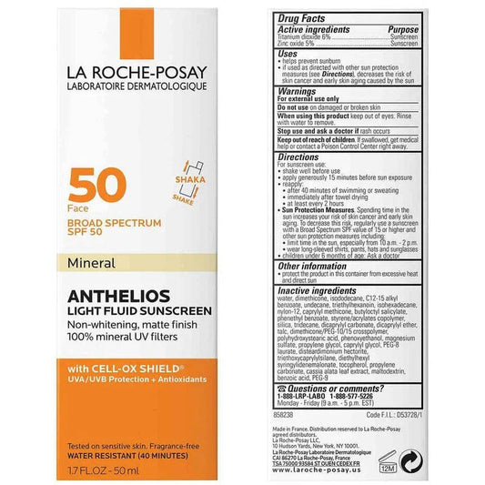 La Roche-Posay Anthelios Light Fluid Mineral Sunscreen SPF 50 Glow Crush Beauty