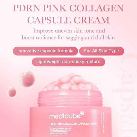 Medicube PDRN Pink Collagen Capsule Cream Glow Crush Beauty