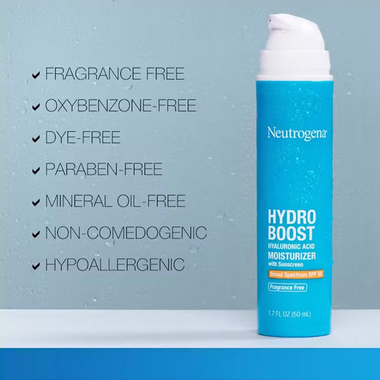 Neutrogena Hydro Boost Hyaluronic Acid Moisturizer with sunscreen Glow Crush Beauty