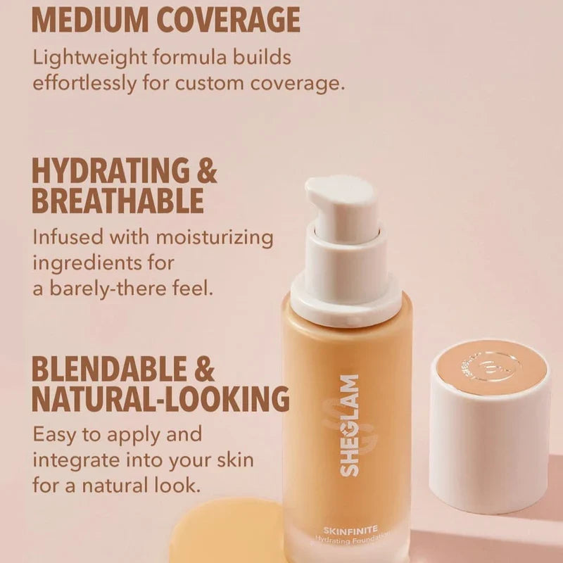 SheGlam Skinfinite Hydrating Foundation – 40ml Glow Crush Beauty