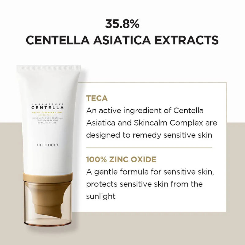 Skin1004 Madagascar Centella Air-Fit Suncream Light SPF30 PA++++ Glow Crush Beauty