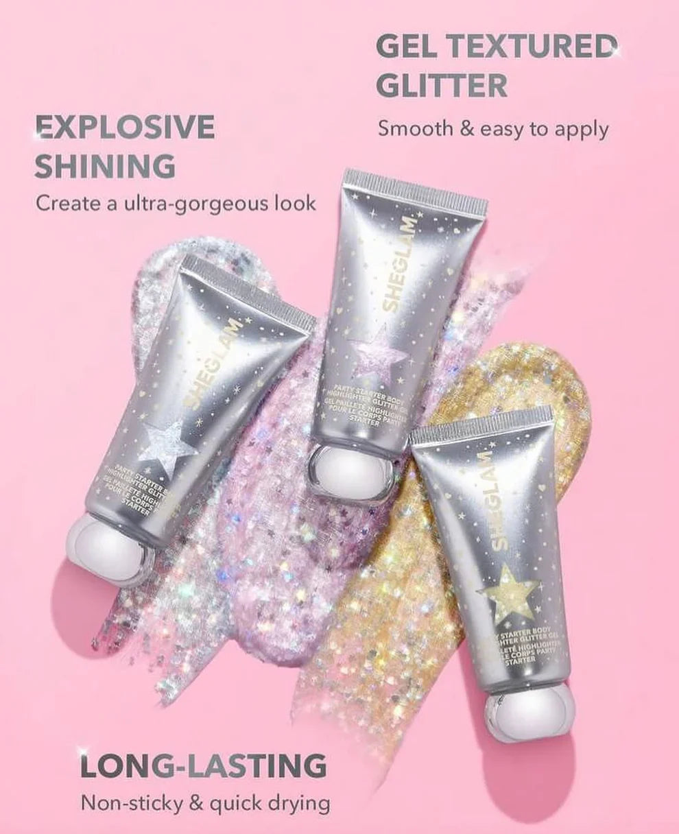 SHEGLAM Body Highlighter Glitter Gel Party Starter Glow Crush Beauty