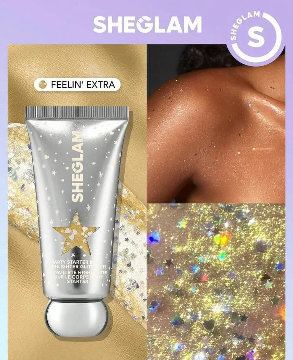 SHEGLAM Body Highlighter Glitter Gel Party Starter Glow Crush Beauty