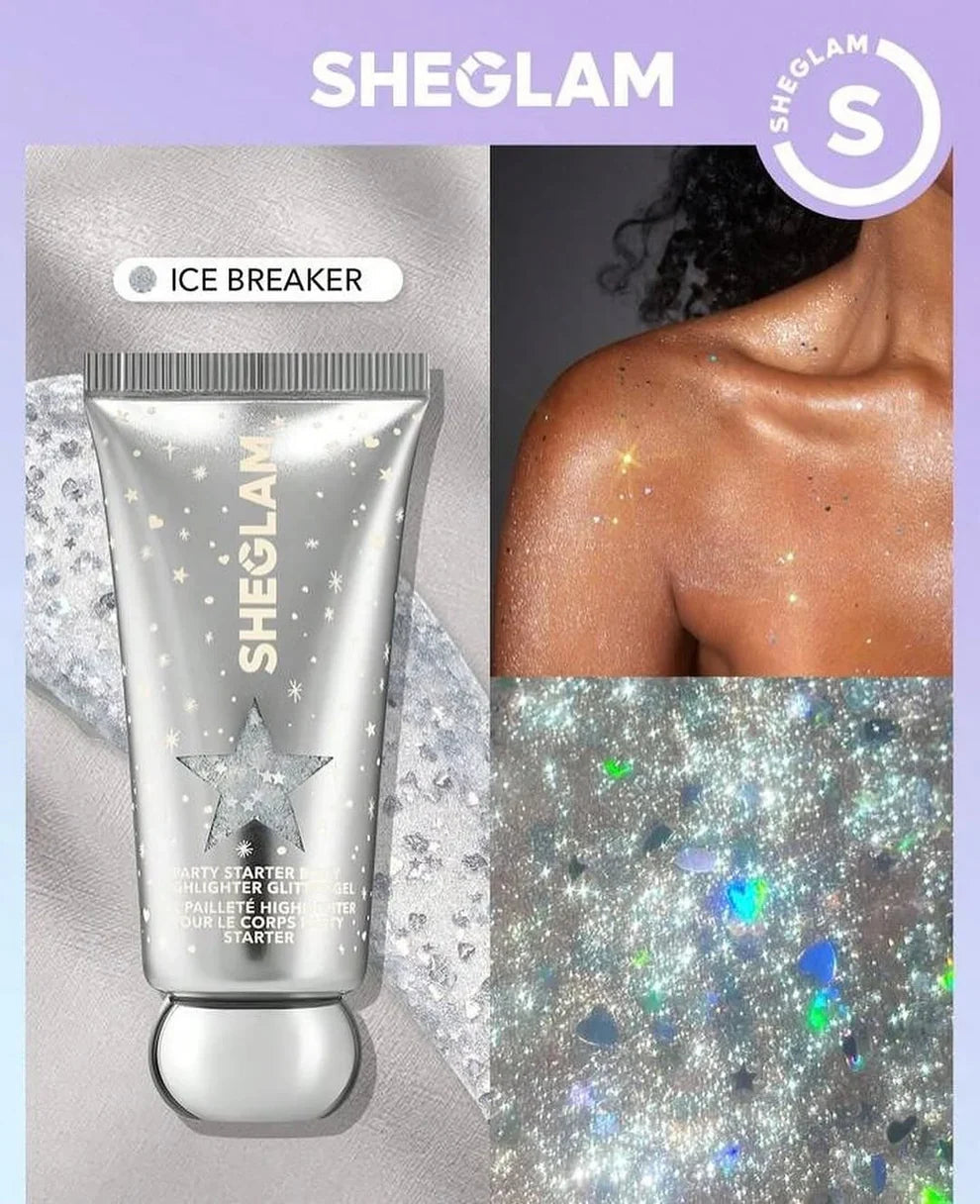 SHEGLAM Body Highlighter Glitter Gel Party Starter Glow Crush Beauty