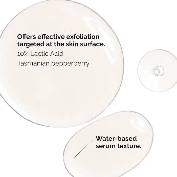 The Ordinary Lactic Acid 10% + HA 2% Superficial Peeling Formulation Glow Crush Beauty