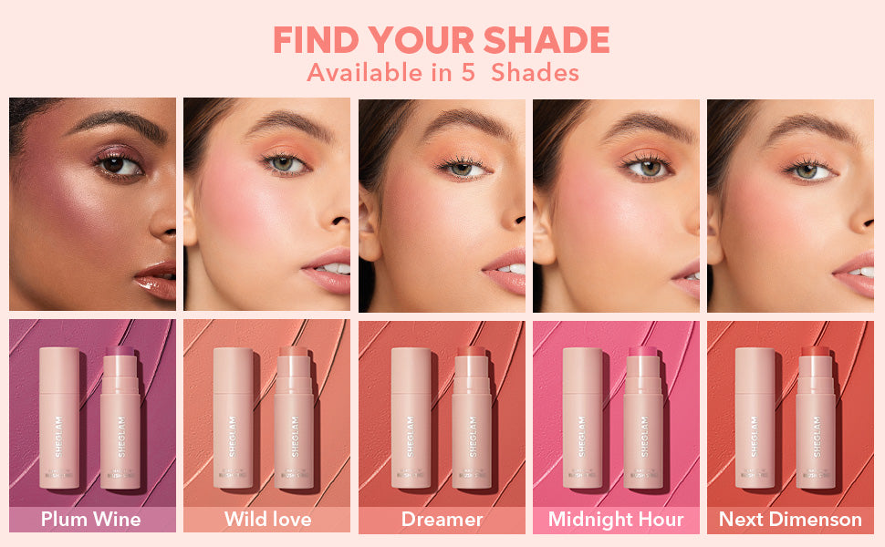 SheGlam Snatch N Cream Blush Stick Glow Crush Beauty