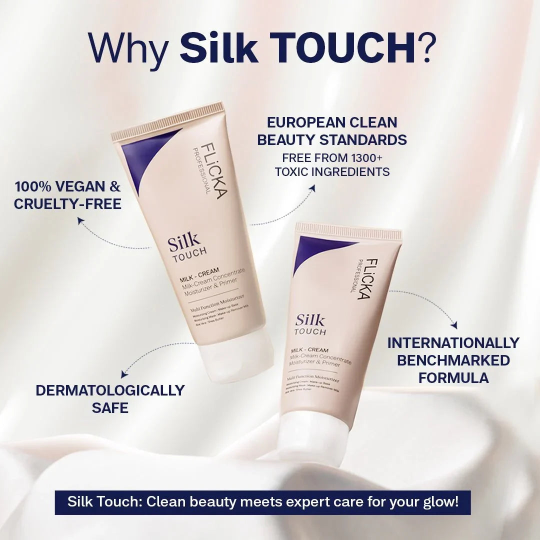Flicka Silk Touch 3-in-1 Primer Moisturizer with SPF | Pore Blurring | Flicka Cosmetics Glow Crush Beauty