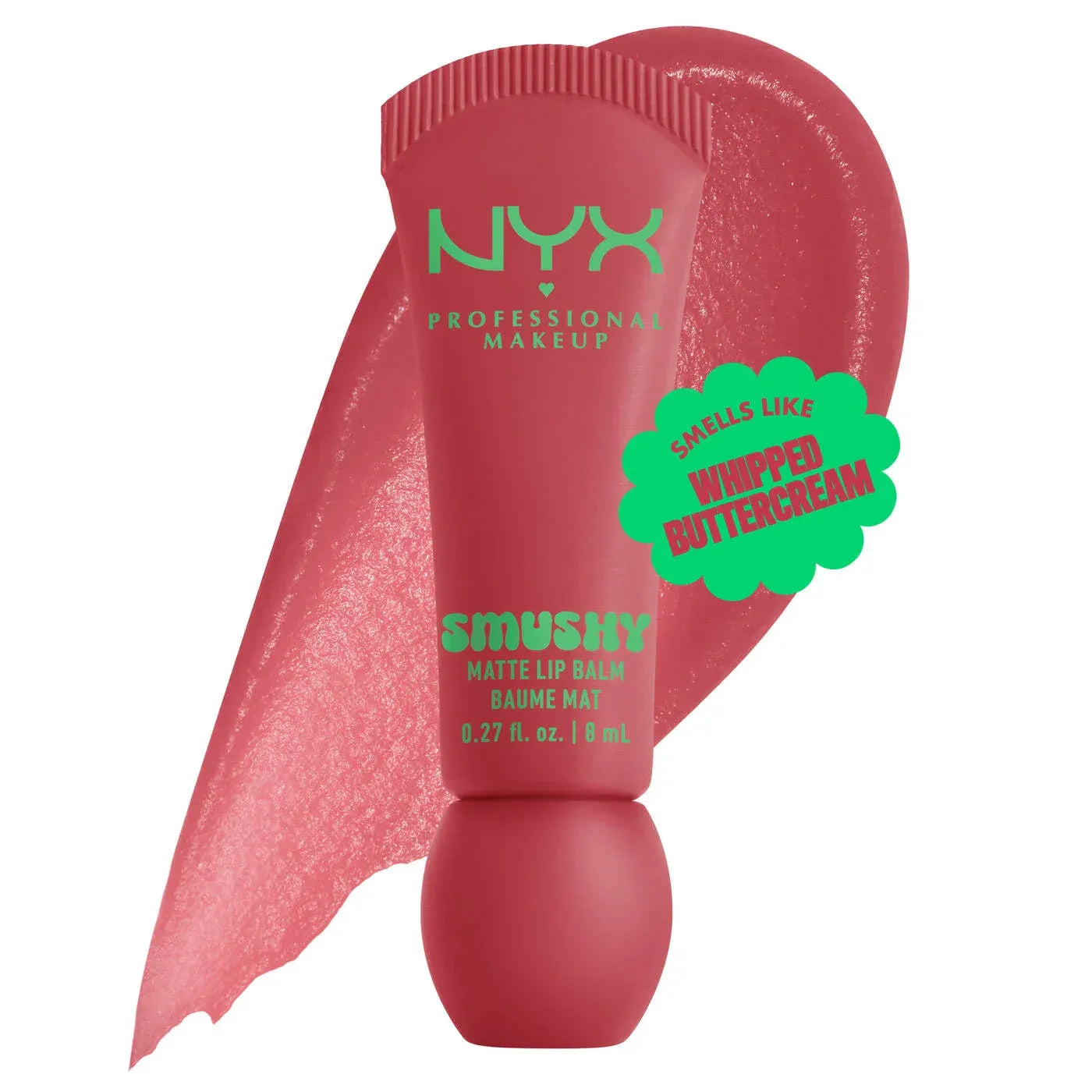 NYX  Smushy Matte Lip Balm, Tinted Lip Moisturizer with Soft, Matte Finish Glow Crush Beauty