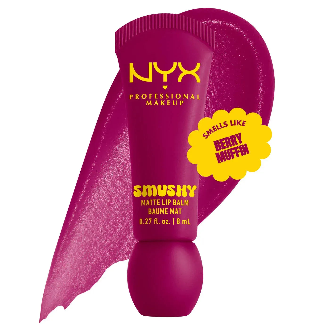 NYX  Smushy Matte Lip Balm, Tinted Lip Moisturizer with Soft, Matte Finish Glow Crush Beauty