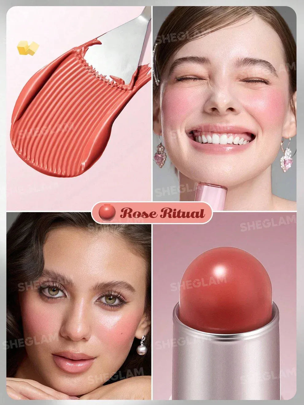SHEGLAM Buttery Bliss Blush Stick – Creamy Dewy Blush for a Natural Glow Glow Crush Beauty