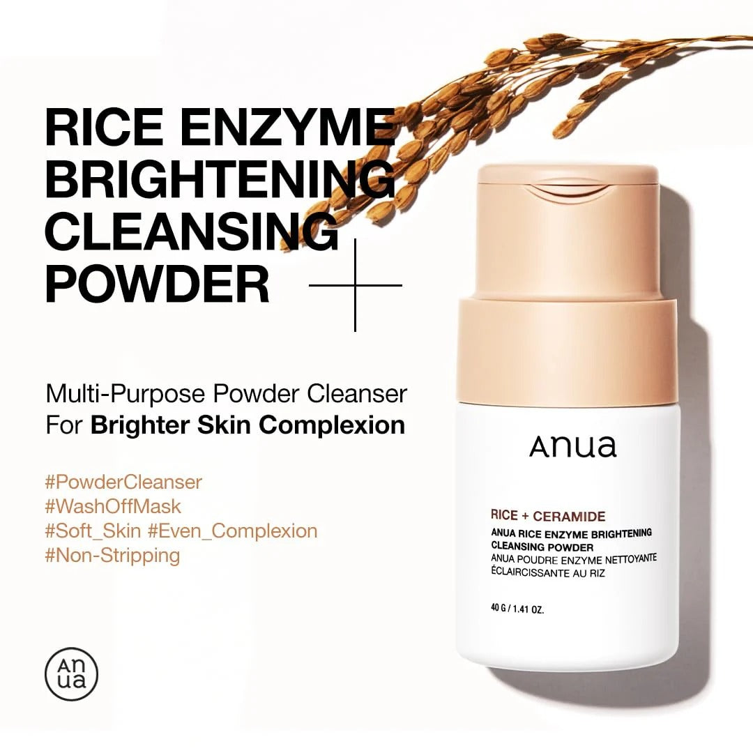 Anua Rice Enzyme Brightening Cleansing Powder Glow Crush Beauty