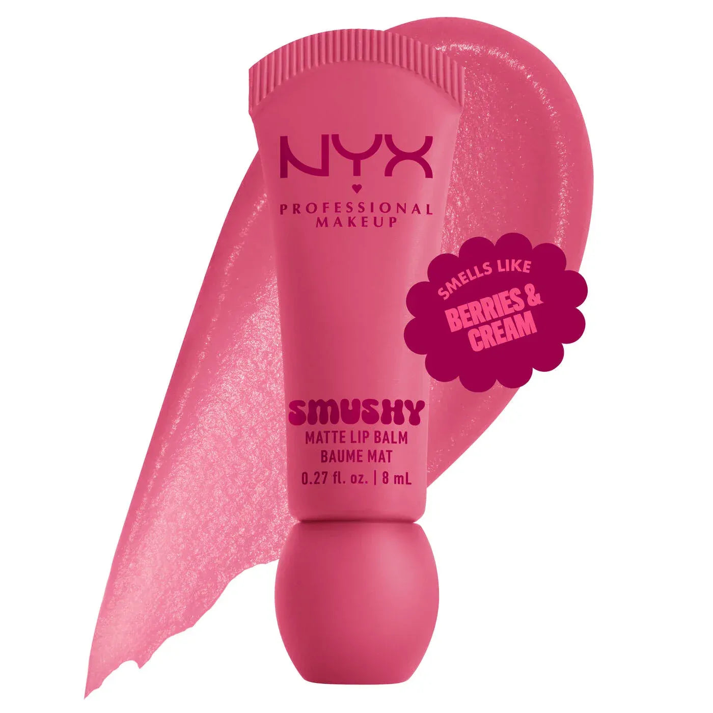 NYX  Smushy Matte Lip Balm, Tinted Lip Moisturizer with Soft, Matte Finish Glow Crush Beauty